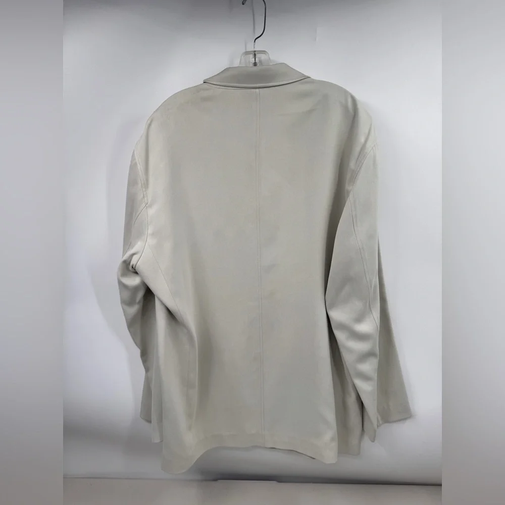Tommy Bahama Island Soft Beige Three Button Blazer Jacket Size XL Silk Shell